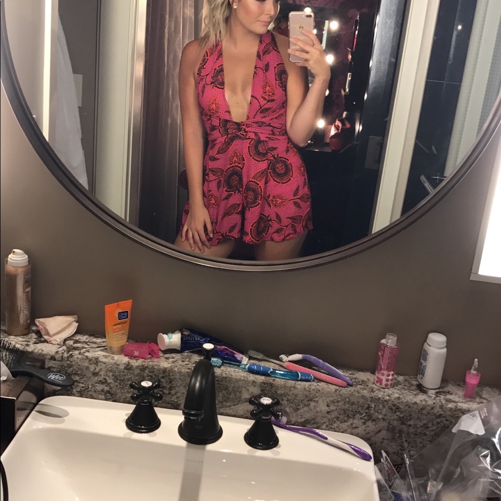 Misguided plunge neck romper